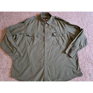 Rocawear Shirt Mens 3X-LARGE XXX 100% Cotton Military Green Button